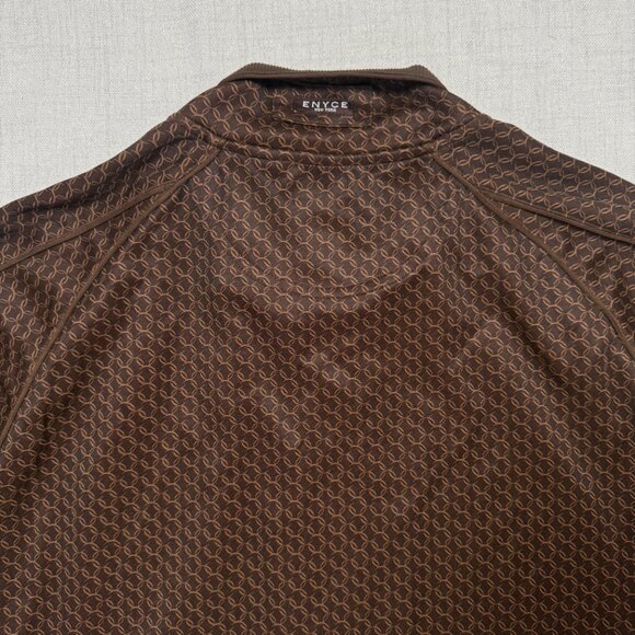 ENYCE Zip Track Jacket Brown Monogram Logo Full Zip Retro Style Size XXL - Picture 3 of 16